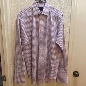David Donahue Checkered Dress Shirt - 16.5 34/35